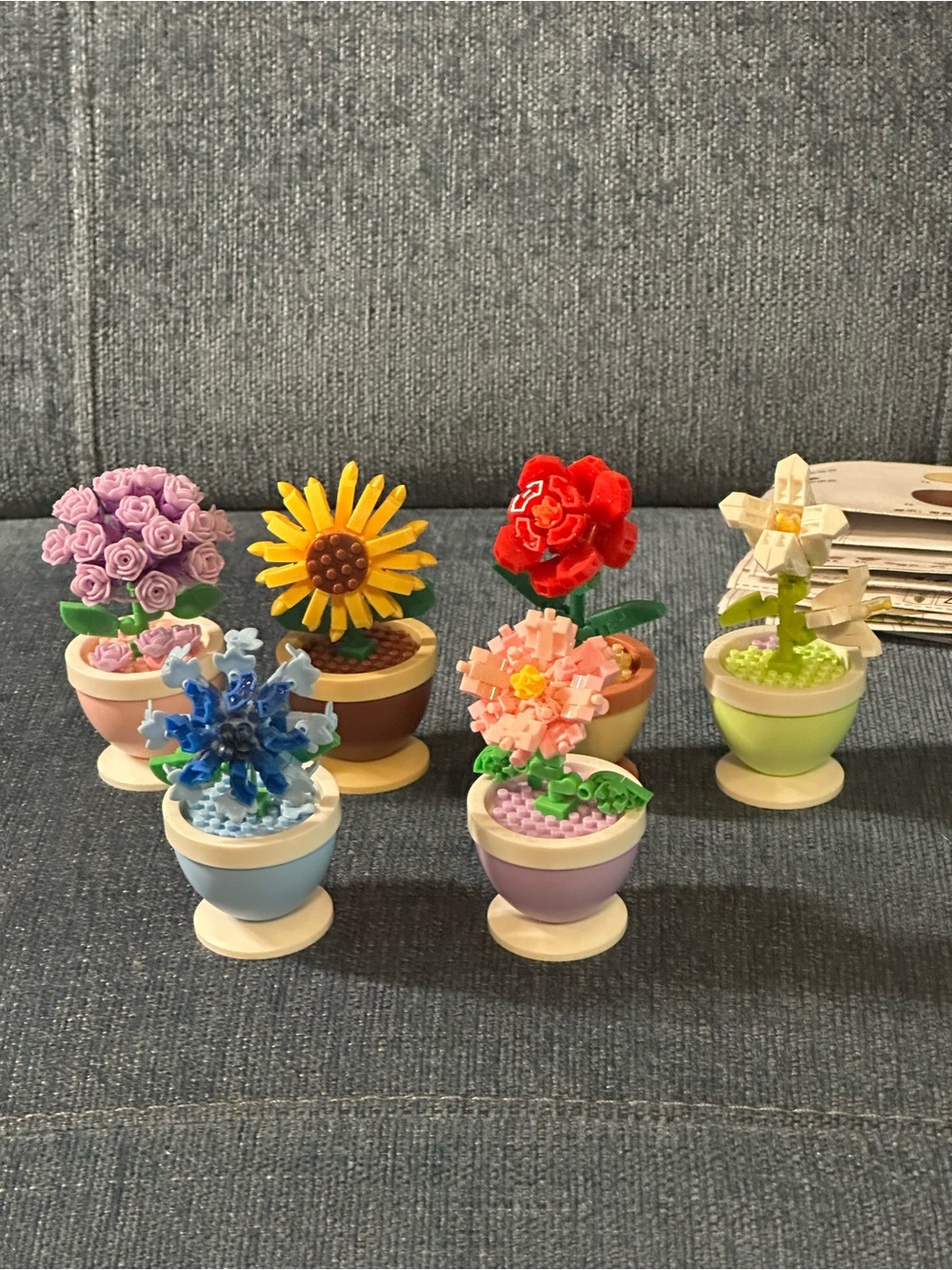 Set of 6 Mini Flower Pot Building Block Set